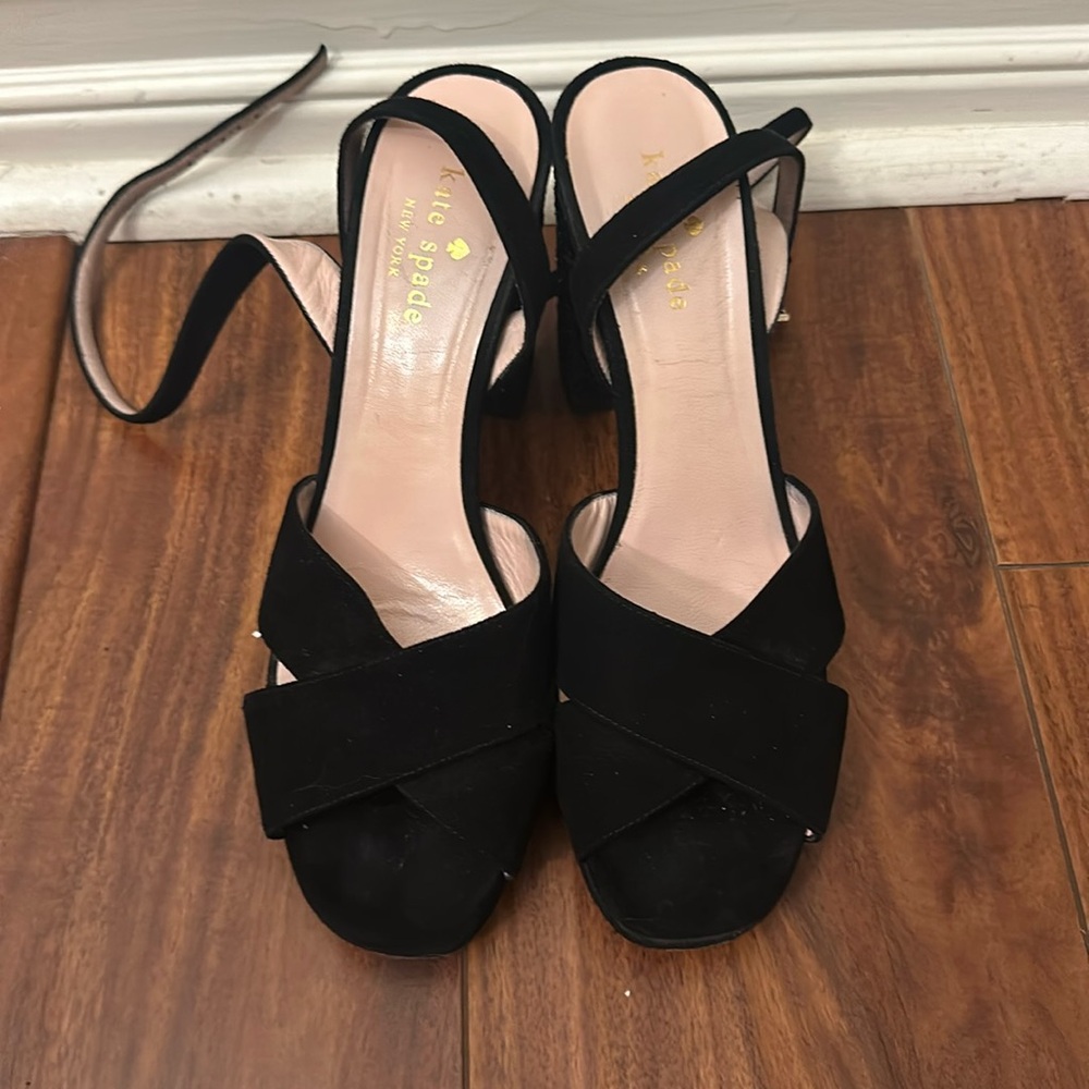 Kate spade suede strapy plateform heels